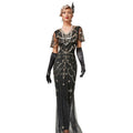 1920s Flapper Dresses Roaring 20s Vintage Sequin Mermaid Evening Gowns Black