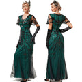 1920s Flapper Dresses Roaring 20s Vintage Sequin Mermaid Evening Gowns Green