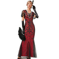 1920s Flapper Dresses Roaring 20s Vintage Sequin Mermaid Evening Gowns Red