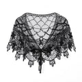 1920s Shawl Wraps Sequin Beaded Evening Cape Bridal Shawl Bolero Flapper Cover Up Black
