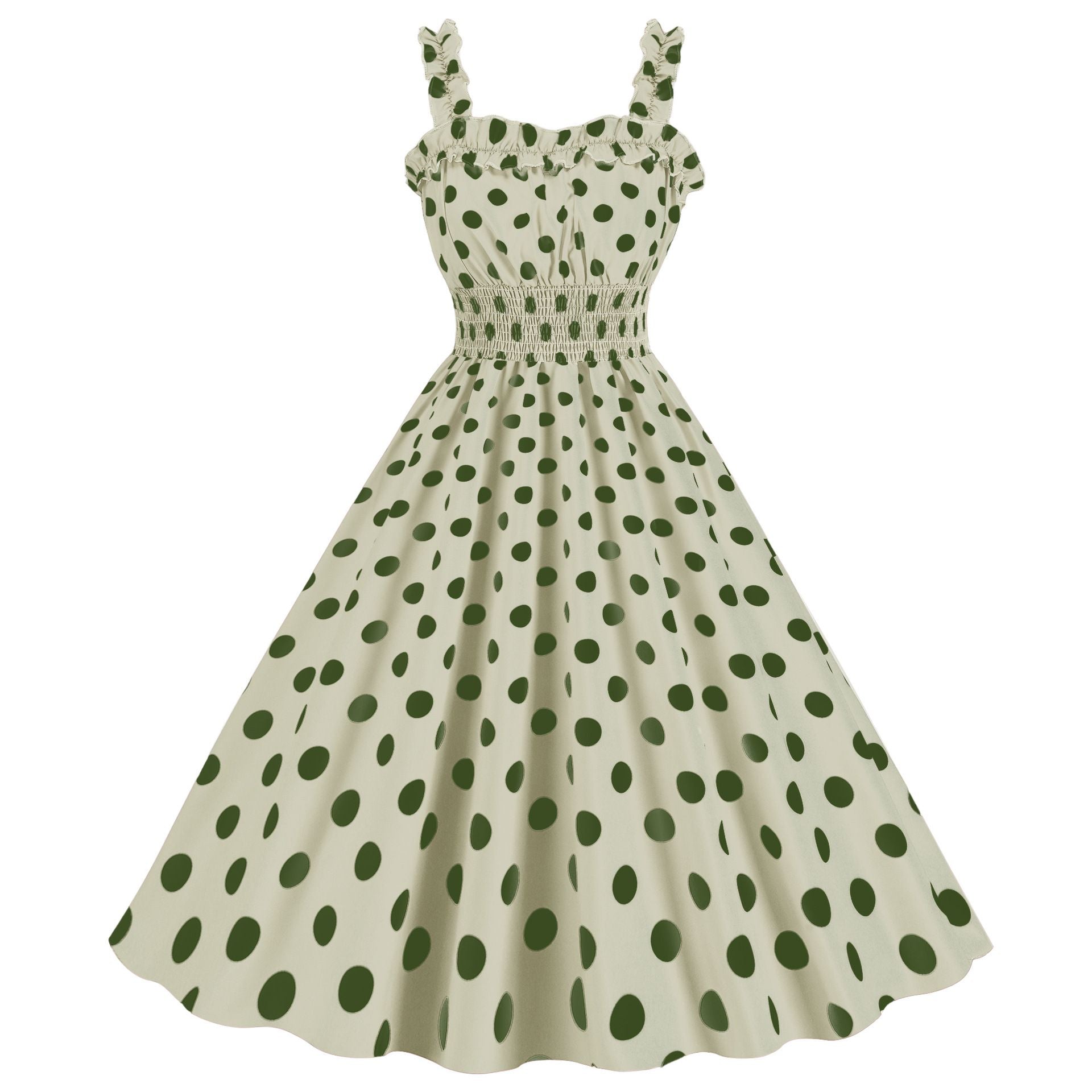 1950s Dresses for Women Vintage Rockabilly Retro Straps Pink Plaid A-line Swing Midi Dress Green
