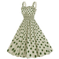 1950s Dresses for Women Vintage Rockabilly Retro Straps Pink Plaid A-line Swing Midi Dress Green