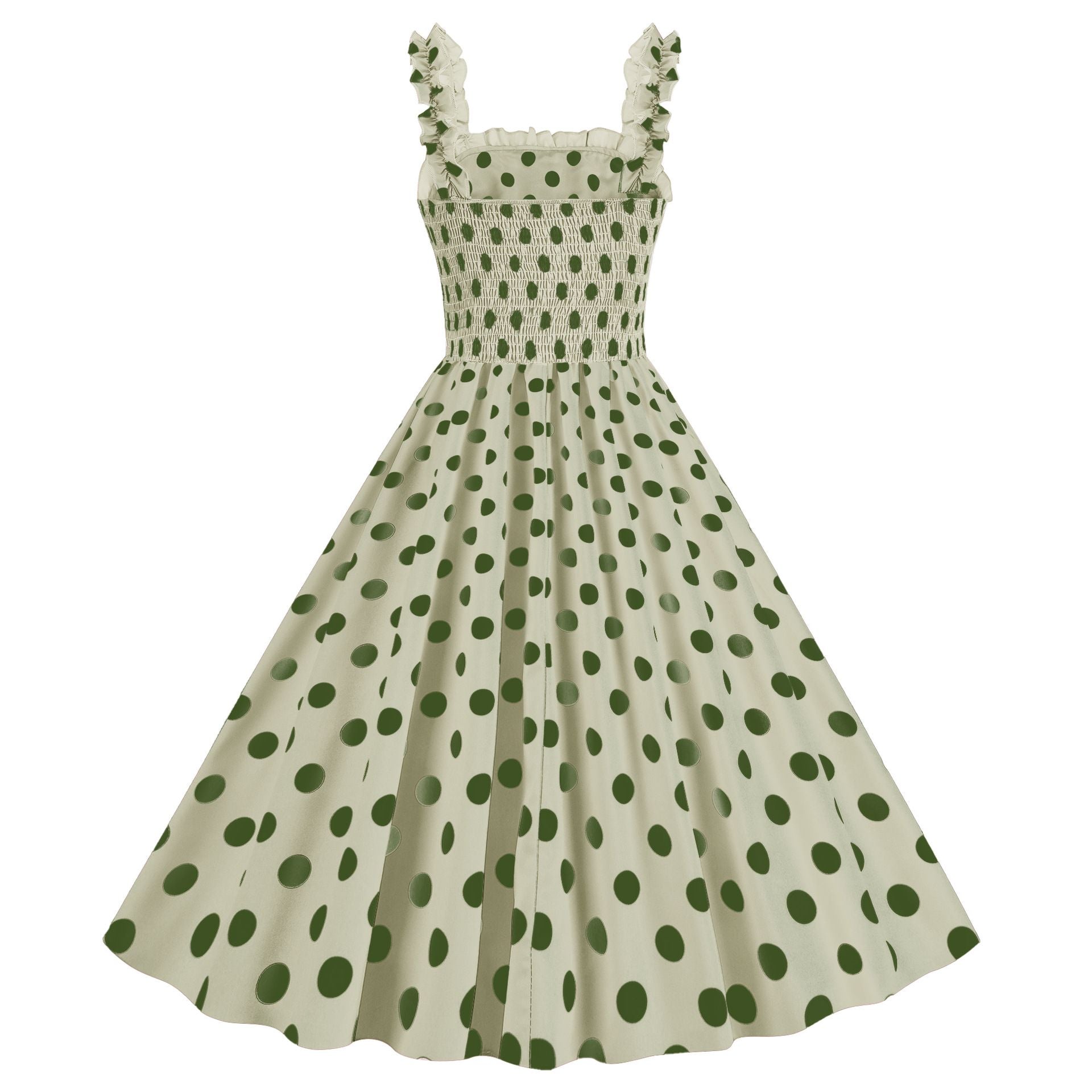 1950s Dresses for Women Vintage Rockabilly Retro Straps Pink Plaid A-line Swing Midi Dress Green