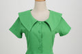 1950s Retro Vintage Party Swing Dress Elegant Rockabilly Short Sleeve Pin Up Dress Green