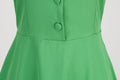 1950s Retro Vintage Party Swing Dress Elegant Rockabilly Short Sleeve Pin Up Dress Green