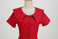 1950s Retro Vintage Party Swing Dress Elegant Rockabilly Short Sleeve Pin Up Dress Red