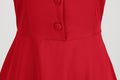 1950s Retro Vintage Party Swing Dress Elegant Rockabilly Short Sleeve Pin Up Dress Red