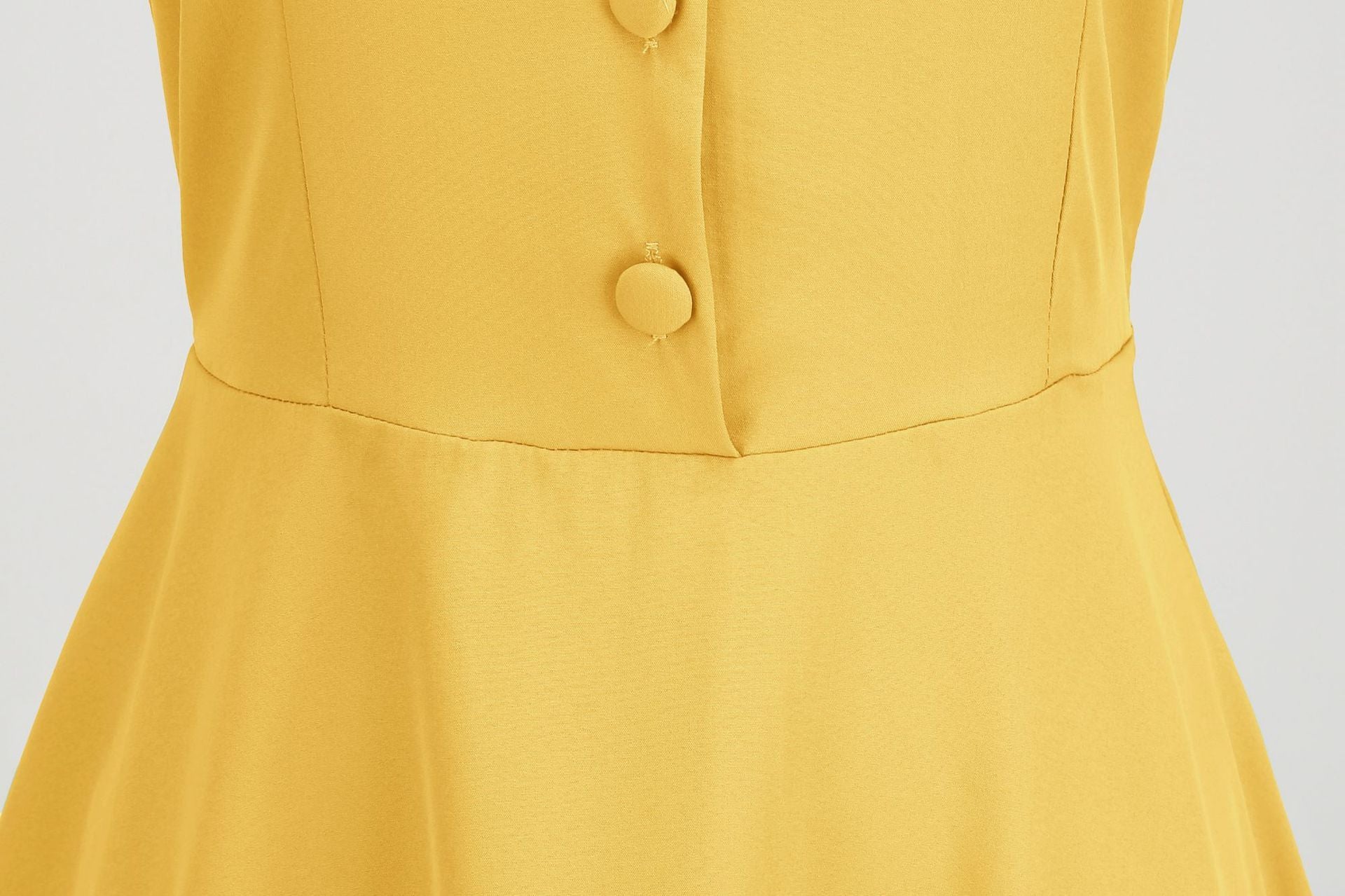 1950s Retro Vintage Party Swing Dress Elegant Rockabilly Short Sleeve Pin Up Dress Yellow
