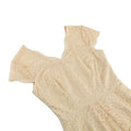 50s 60s Womens Vintage Party Dress V Neck Lace Pin Up Rockabilly Dress Beige