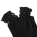 50s 60s Womens Vintage Party Dress V Neck Lace Pin Up Rockabilly Dress Black