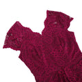 50s 60s Womens Vintage Party Dress V Neck Lace Pin Up Rockabilly Dress Red