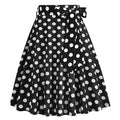 50s Skirts Black Polka Dot Swing Skirt Stretch Waist Skirts Vintage A-line Flare Skirts