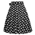 50s Skirts Black Polka Dot Swing Skirt Stretch Waist Skirts Vintage A-line Flare Skirts