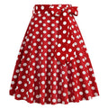 50s Skirts Red Polka Dot Swing Skirt Stretch Waist Skirts Vintage A-line Flare Skirts