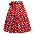 50s Skirts Red Polka Dot Swing Skirt Stretch Waist Skirts Vintage A-line Flare Skirts