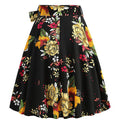 50s Skirts Swing Skirt Stretch Waist Skirts Vintage A-line Flare Skirts Black
