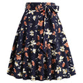 50s Skirts Swing Skirt Stretch Waist Skirts Vintage A-line Flare Skirts Orange