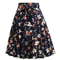 50s Skirts Swing Skirt Stretch Waist Skirts Vintage A-line Flare Skirts Orange