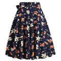 50s Skirts Swing Skirt Stretch Waist Skirts Vintage A-line Flare Skirts Orange