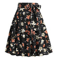50s Skirts Swing Skirt Stretch Waist Skirts Vintage A-line Flare Skirts Orange