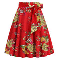 50s Skirts Swing Skirt Stretch Waist Skirts Vintage A-line Flare Skirts Red