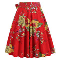 50s Skirts Swing Skirt Stretch Waist Skirts Vintage A-line Flare Skirts Red