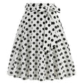 50s Skirts White Polka Dot Swing Skirt Stretch Waist Skirts Vintage A-line Flare Skirts