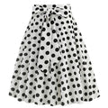 50s Skirts White Polka Dot Swing Skirt Stretch Waist Skirts Vintage A-line Flare Skirts