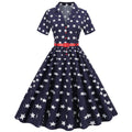 American Flag Dress Women 4th of July Patriotic USA Stars Stripes Dresses Blue Navy