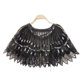 Bling 1920s Style Mesh Sequin Bead Deco Flapper Capelet Shawls Wraps