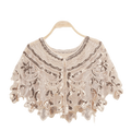Bling 1920s Style Mesh Sequin Bead Deco Flapper Capelet Shawls Wraps Beige