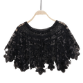 Bling 1920s Style Mesh Sequin Bead Deco Flapper Capelet Shawls Wraps Black