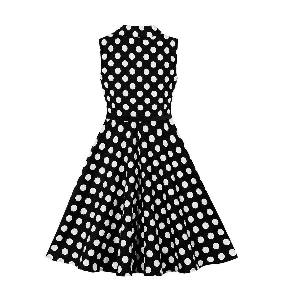 Girls 1950s Retro Rockabilly Vintage Swing Dress with Belt Black