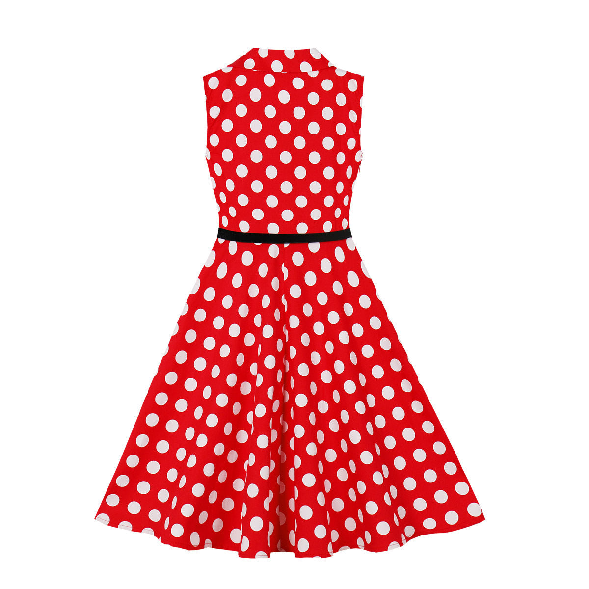 Girls 1950s Retro Rockabilly Vintage Swing Dress with Belt Red