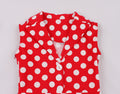 Girls 1950s Retro Rockabilly Vintage Swing Dress with Belt Red