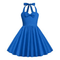 Girls 50s Sweetheart Vintage Flower Swing Straps Prom Dress Blue