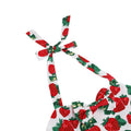 Girls 50s Sweetheart Vintage Flower Swing Straps Prom Dress Polka Dots Strawberry