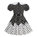 Girls 50s Vintage Dress Rockabilly Swing Party Dresses with Belt Black