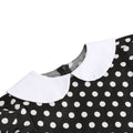 Girls 50s Vintage Dress Rockabilly Swing Party Dresses with Belt Black