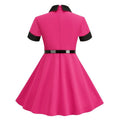Girls Kids 50s 60s Vintage Rockabilly Swing Dress Party A-line Dresses Rose