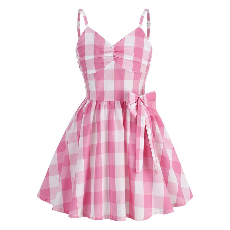 Girls Pink Vintage Polka Dot 50s 60s Audrey Rockabilly Swing Dress