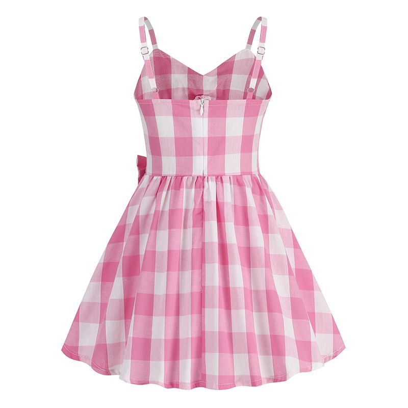 Girls Pink Vintage Polka Dot 50s 60s Audrey Rockabilly Swing Dress