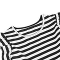 Girls Retro Striped Party Dress 1950s Vintage Swing Prom Dress Black