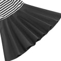 Girls Retro Striped Party Dress 1950s Vintage Swing Prom Dress Black