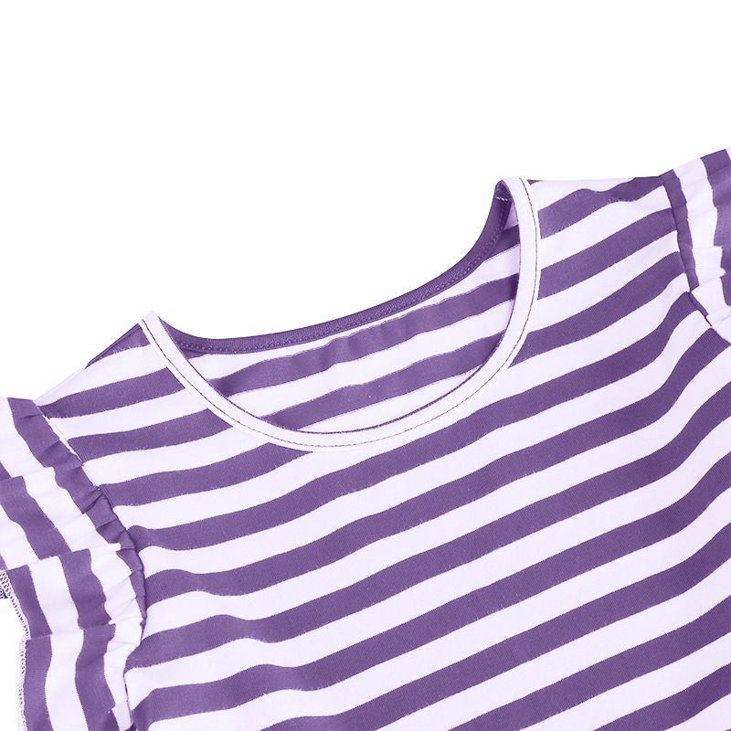 Girls Retro Striped Party Dress 1950s Vintage Swing Prom Dress Purple