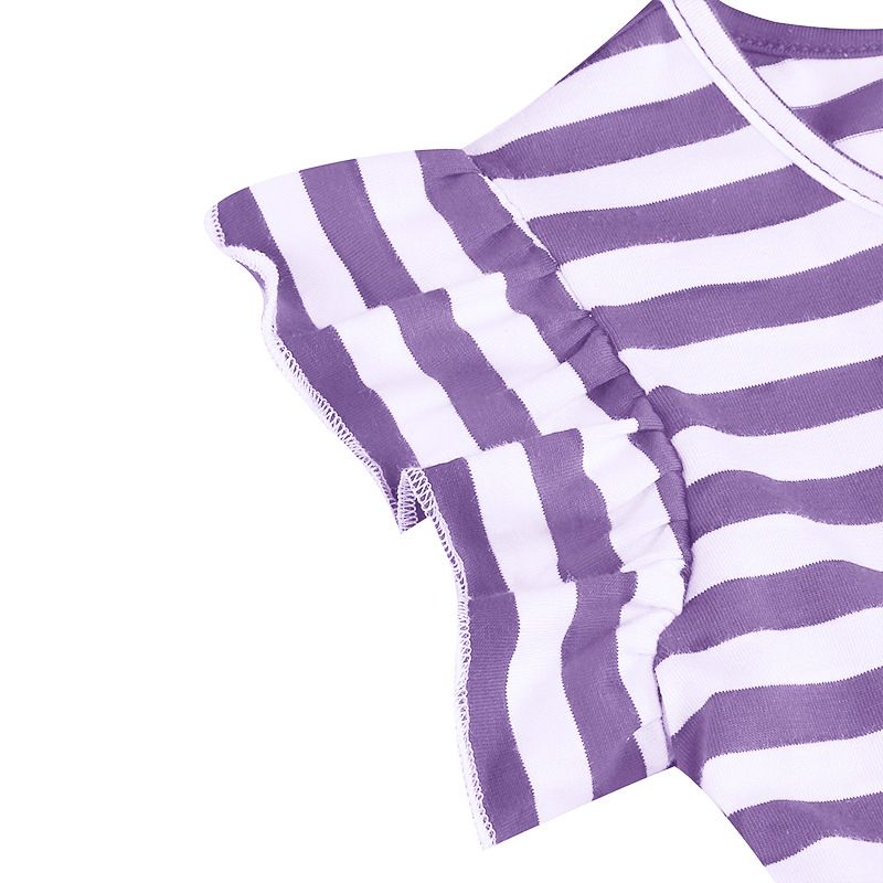 Girls Retro Striped Party Dress 1950s Vintage Swing Prom Dress Purple