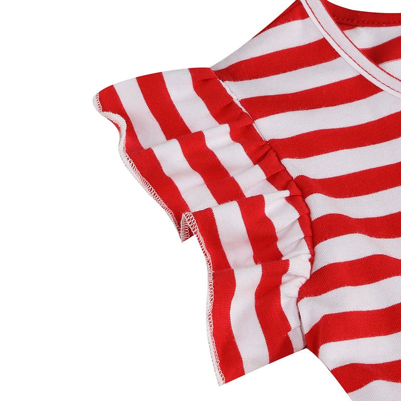 Girls Retro Striped Party Dress 1950s Vintage Swing Prom Dress Red