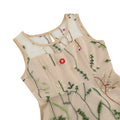 Girls Vintage 1950s Sleeveless Floral Tulle Tea Party Swing Dresses Beige