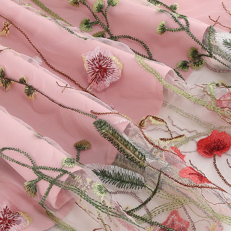 Girls Vintage 1950s Sleeveless Floral Tulle Tea Party Swing Dresses Pink