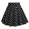 Girls Vintage Polka Dot Skirt 50s Flare A-Line Pleated 50s Skirt Black